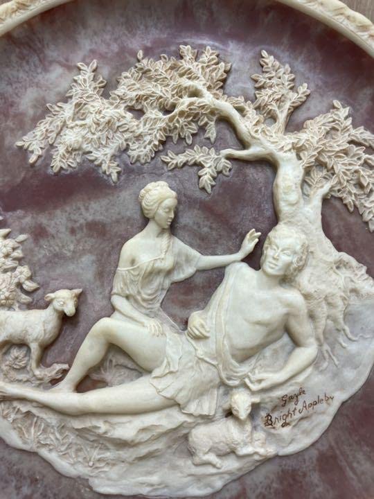 Amazon.co.jp: インコレイ ストーン(米国) 3D カメオ飾り皿 No.11431